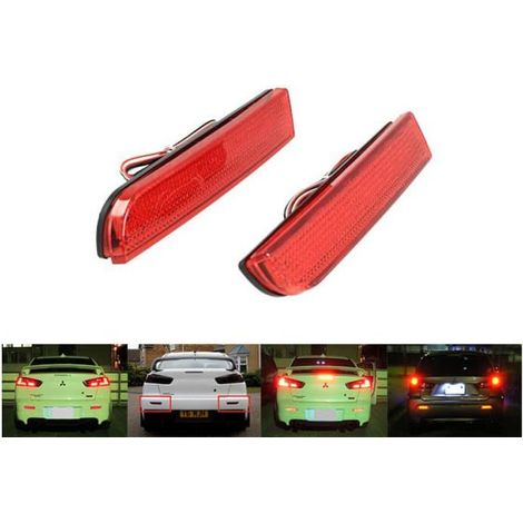 Kit 2 Fanali Posteriori A Led Rosso Per Mitsubishi Lancer Outlander Sport RVR ASX Rear Bumper Tail Brake Reflector Light (1/3)