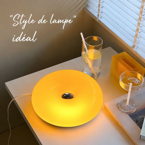 Lampe à poser donut en verre vintage Bauhaus orange tactile LED 7W réf 6596 38 × 38 × 22 cm 2,2 kg – Livraison gratuite