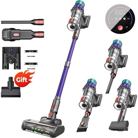 Aspirateur sans fil, puissance du moteur de 650W, puissance d'aspiration de 55KPa, capacité de poussière de 1,2L (1/2)
