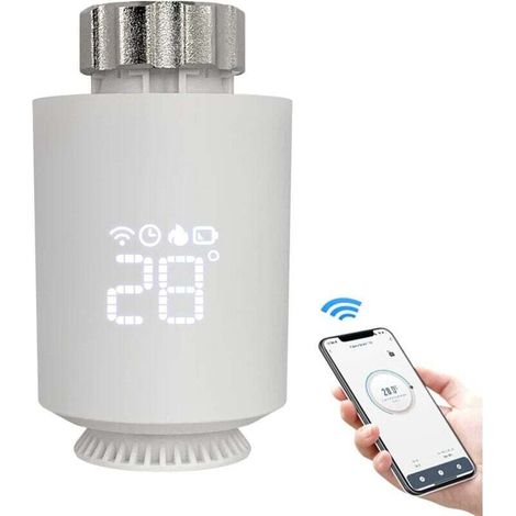 Thermostat de radiateur intelligent, application Tuya et thermostat numérique Smart Life, chauffage programmable pour radiateurs, Wi-Fi extensible, installation facile, économies de chauffage