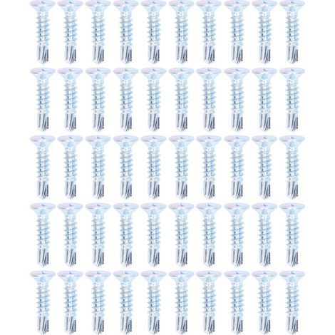 Befestigungsset aus Kohlenstoffstahl, 4,2 x 19 mm selbstbohrende Kreuzschlitzschrauben, 50 Stück, Flachkopf-Reparaturbefestigungsset (1/5)