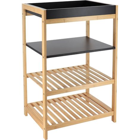 Bambus mdf möbel 4 regale - schwarz bambus - Tendance (1/4)