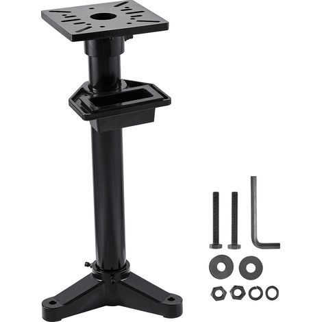 VEVOR Support de Touret a Meuler avec Plaque de Montage 27 x 27 cm, Socle de Meuleuse deEtabli Robuste, Hauteur Confortable 840 mm, avec Fentes de Fixation Predecoupees, Reservoir deEau, Base Stable