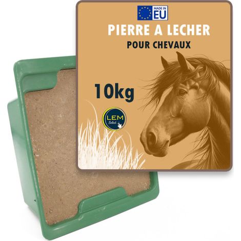 Bloc à lécher minéral "K" 10kg pour chevaux