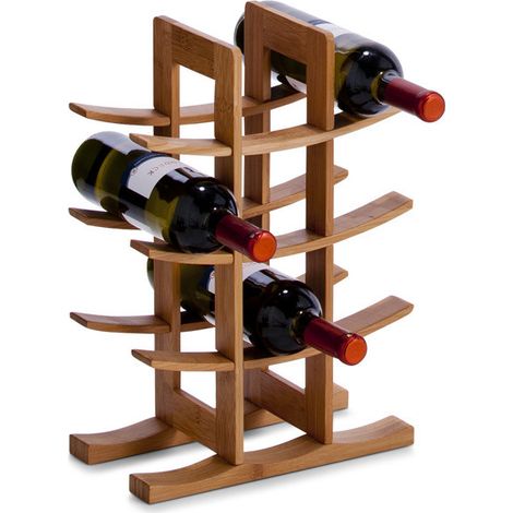 Weinregal, Weinständer, Flaschenständer, Flaschenregal aus Holz für 12 Flaschen (1/3)