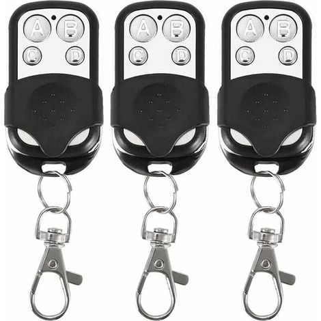Juego de 3 mandos a distancia universales para puertas automáticas, frecuencia de 433,92 MHz, código fijo, 4 botones para controlar hasta 4 puertas. (1/4)