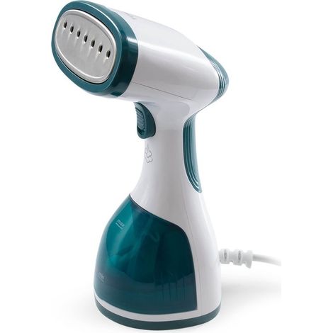 [JAMAIS UTILISE] Tomado Défroisseur Vapeur Tomado TSH1201W - linge - Nettoyeur vapeur Portable - 2 brosses incluses - Blanc/turquoise (1/5)