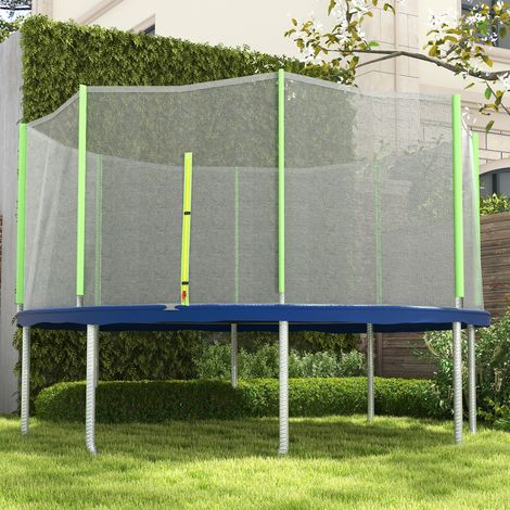 Filet protection trampolines à 8 poteaux entrée zippée en EPS Ø366x180 cm - Couleur: Noir, Vert