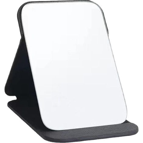 Miroir De Maquillage Pliable - Verre Résolution HD - Support Réglable - Pour Bureau Chambre Étudiante Coiffeuse - Noir Obsidien - 1 Pièce (1/5)