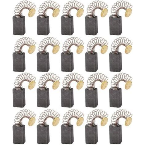 BUNTHAUS 20x Balai en charbon, charbon moteur, 5mm x 8mm x 12mm pour outils électriques comme ponceuse d'angle, ponceuse orbitale