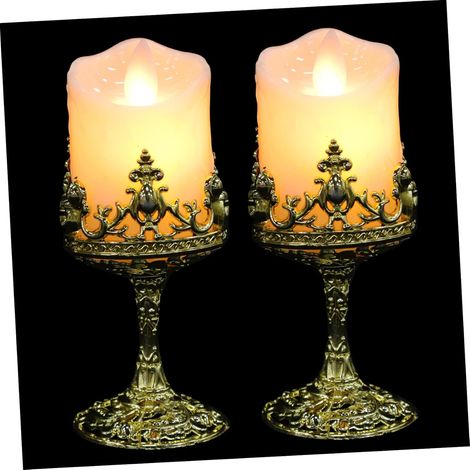 2pièces Bougies LED Électroniques à Flamme Simulée Lot de (1/5)