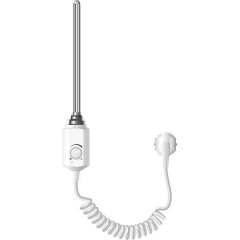 ECD Germany Termostato Regulador de Temperatura para Radiadores de Baño 900 W Barra Calefactora Eléctrico 1/2" Blanco Revestimiento de Cobre Elemento Calefacción Varilla para Calefactores