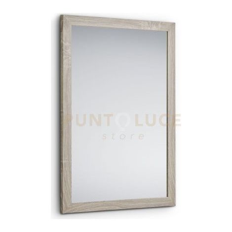 THEA SPECCHIO DA PARETE CON CORNICE LISCIA CON GANCI X INSTALLAZIONE ORIZZONTALE E VERTICALE 48X68CM LEGNO NATURALE