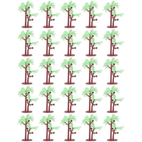 25 pièces de décoration pour train miniature, arbre miniature de chemin de fer, palmier miniature, arbre miniature paysager, arbre miniature pour train (1/3)