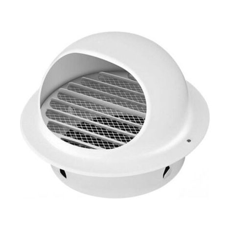 Grille de ventilation en acier inoxydable, grille dôme avec moustiquaire, pour ouverture de diamètre 200 mm, blanche (1/4)