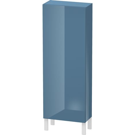 Armadio semi-alto Duravit L-Cube, larghezza 500 mm, profondità 243 mm, 1 anta, cerniera a destra, colorazione: Laccato lucido blu pietra - LC1169R4747 (1/4)