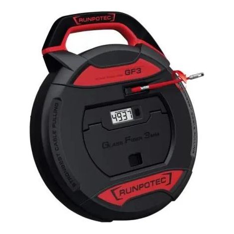 Runpotec GF3 Extractor de cable rojo 30 m fibra de vidrio
