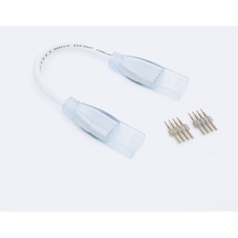 Conector doble con cable para Tira LED RGB 220V AC SMD IP65 RGB
