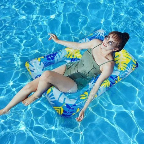 Bouée Piscine - Transat Gonflable Flottant 115 x 80 cm - Pour Piscine Rivière Lac - 1 Pièce (1/5)