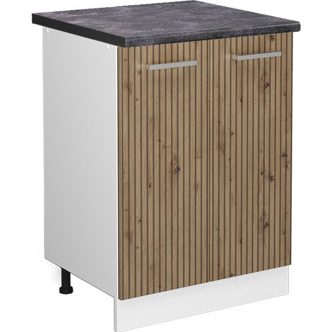Mobiletto base cucina R-Line, Rovere artigianale, 60 cm , PL Antracite, Vicco