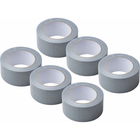 Werkzeyt Panzertape Grau 6 Stück Gewebeband 25 m x 50 mm Extra stark, reißfest und witterungsbeständig