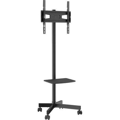 Support TV mobile, chariot TV mobile pour téléviseurs de 23 à 60 pouces, support TV portable réglable en hauteur avec roulettes, plateau pour appareils audiovisuels, support TV roulant avec fixation m (1/5)