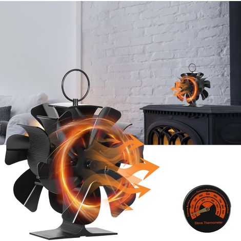 Wolketon alimentato dal calore silenzioso senza elettricità Ventilatore bifacciale per stufa a 12 pale (1/5)