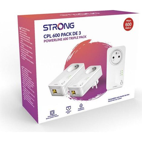 RESEAU-CPL KIT3PRISES CPL 600MB PRISE FILTRE