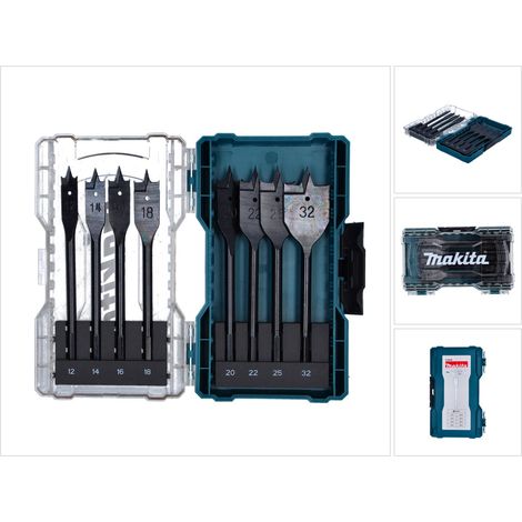 Makita Flachfräsbohrer Set 8-teilig Holzbohrer Bohrer Sechskantaufnahme E-08698