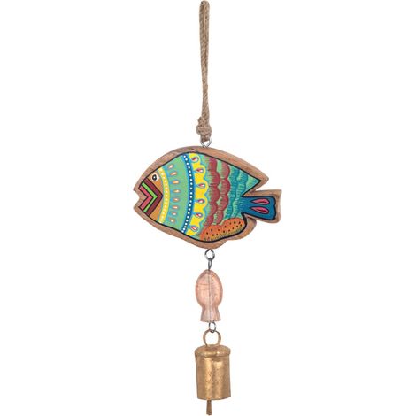 Dekorativer Fischglockenanhänger im indischen Stil für Ihr Zuhause, originelles Ornament, ideales Geschenk, einzigartiges Deko-Accessoire (1/4)
