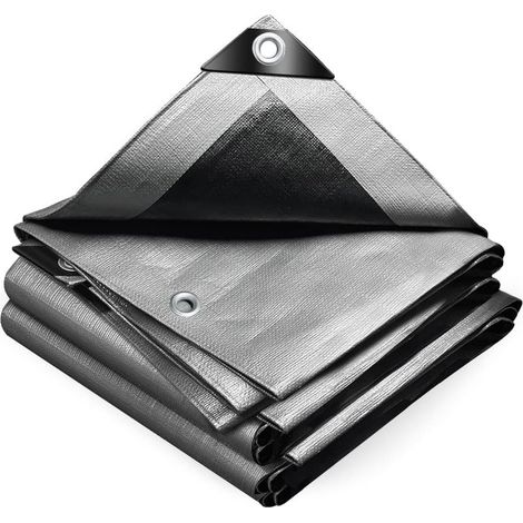 Protective polyethylene tarpaulin, ultra-strong waterproof tarpaulin coated on both sides, 3x5m aluminum waterproof cover (1/5)