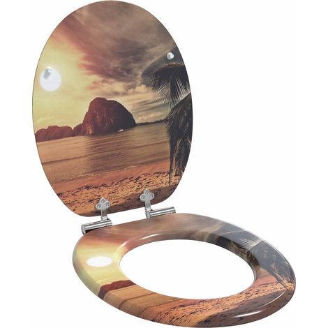 Soft-Close Toilet Seat Orange 44 x 38 cm MDF board vidaXL