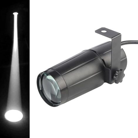 Projecteur Pin Spot LED 3W - Blanc - Faisceau Étroit - Pour Boule à Facettes - Bars et Fêtes - 112x97x80mm (1/5)