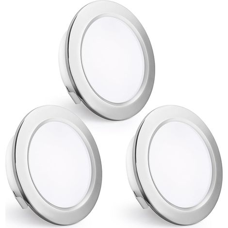 Spots LED Encastrables 230V, 4W 440LM Spots de Plafond 16mm Ultra-Plats 4000K Blanc Neutre Trou de Perçage 55-60mm pour Cuisine, Salon, Chambre, Blanc, Lot de 3