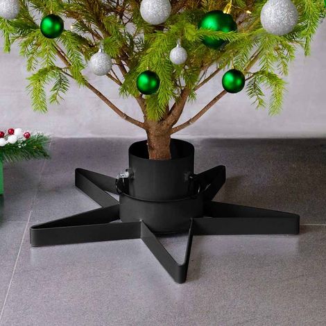 Support de sapin de Noël Décoration de Noël Noir 47x47x13,5 cm 19792 (1/5)