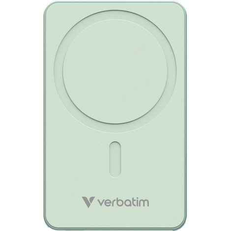 Powerbank Verbatim Charge 'n' Go Essentials Magnetisch Kabellos 5000mAh USB-C PD 3.0 Grün (1/5)