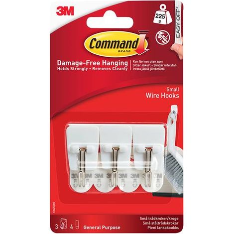Command 17067 White Wire Hooks (Pack 3) COM17067 (1/2)