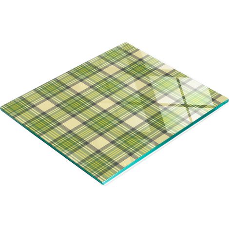 Tabla de servir de cristal para cocina con gráficos de malla verde 60x52 cm (1/5)
