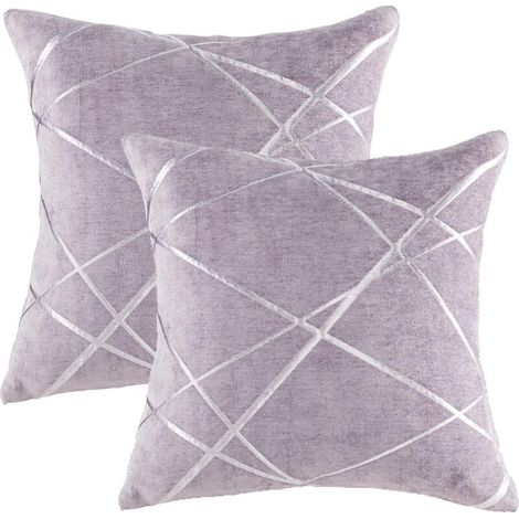 ZOLGINAH Housses de Coussin en Velours Housses d'oreiller Carrées Décoratives pour Canapé Chambre Salon 50x50 CM Lot de 2 Violet