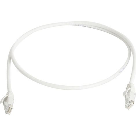 100008522 RJ45 Câble réseau, câble patch CAT 6 3.0 m blanc ignifuge, avec manchon de pro (1/2)