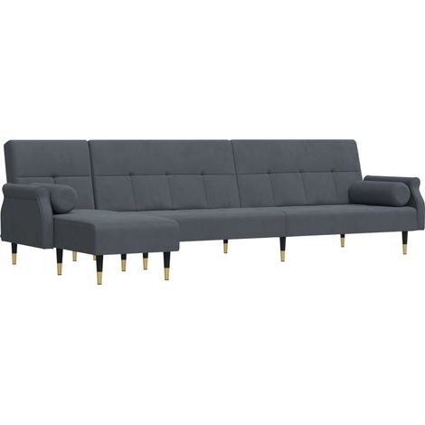 Maison Exclusive - Schlafsofa in L-Form Dunkelgrau 271x140x70 cm