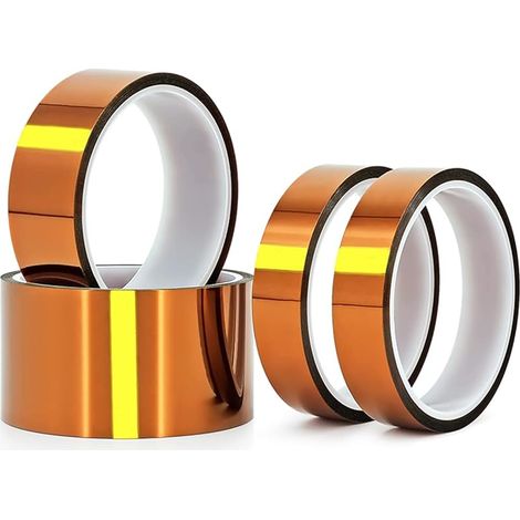 1 Pièces Ruban Adhésif Haute Température, 10mm x 33m, Résistant à la Chaleur Ruban 260-300℃, pour Imprimante 3D, Soudure, Batterie, Moteur (1/5)