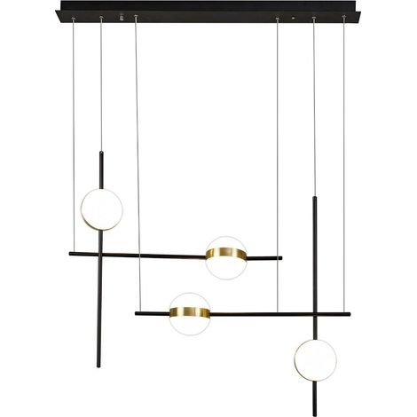 Lámpara de 4 luces CUBA realizado Acero color negro/oro en led de MANTRA (1/5)
