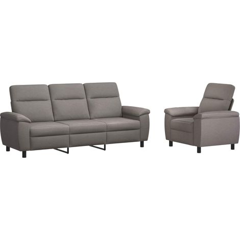Sofa-Set 2 pcs Taupe Stoff vidaXL