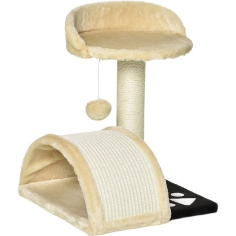 Tiragraffi per gatti con pallina e pali in corda di sisal, beige, 35,5 x 37 x 46 cm, spedito direttamente dal negozio. (1/5)