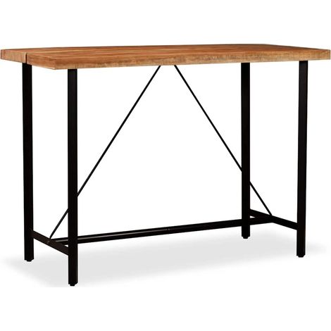vidaXL Table de bar Bois massif d'Acacia 150x70x107 cm (1/5)