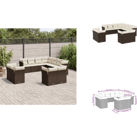 Salon de jardin et coussins 11 pcs marron résine tressée - Salon De Jardin - Canapé Extérieur - Meuble De Jardin - Ensemble Salon De Jardin - Mobilier De Jardin (1/3)