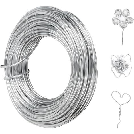 2mm Fil Aluminium, 30m Fil de Fer Souple Loisir Creatif, Fil d'Artisanat en Aluminium, pour Fabrication de Bijoux, L'emballage, Fabrication de Modèles, L'artisanat de Sculpture (1/5)