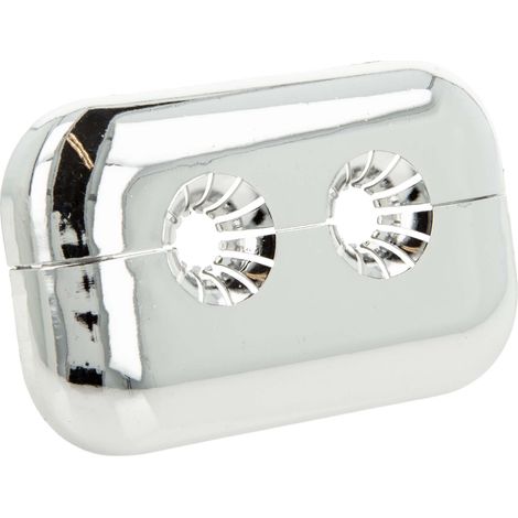 B-WARE tecuro Universal Doppel-Scharnierrosette für Rohr Ø 10 mm bis Ø 16 mm, verchromt, Kunststoff