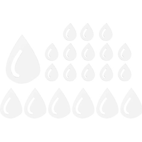 Lot de 20 stickers muraux effet miroir acrylique, décoration murale effet goutte d'eau (1/4)